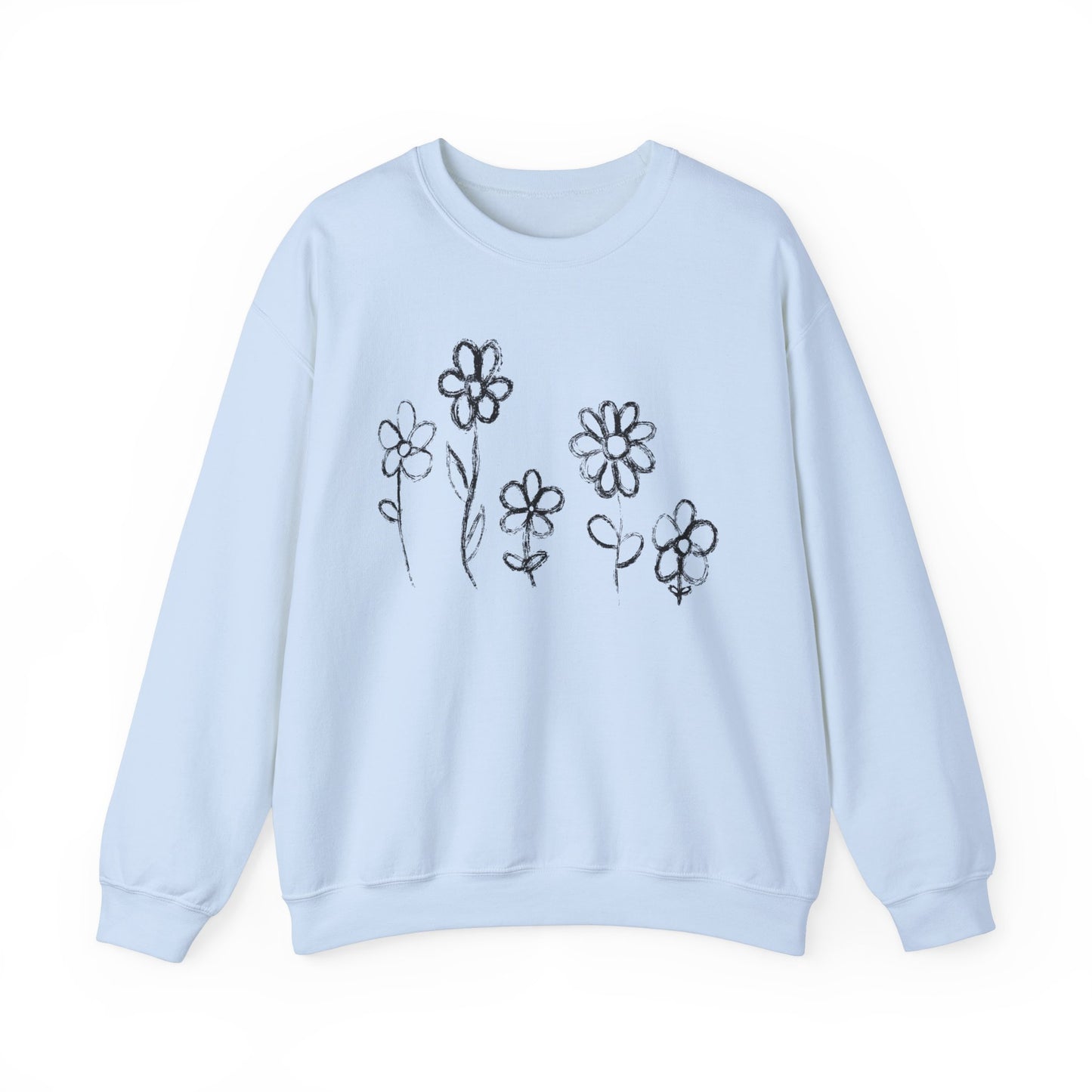 Floral Doodle Unisex Heavy Blend™ Crewneck Sweatshirt