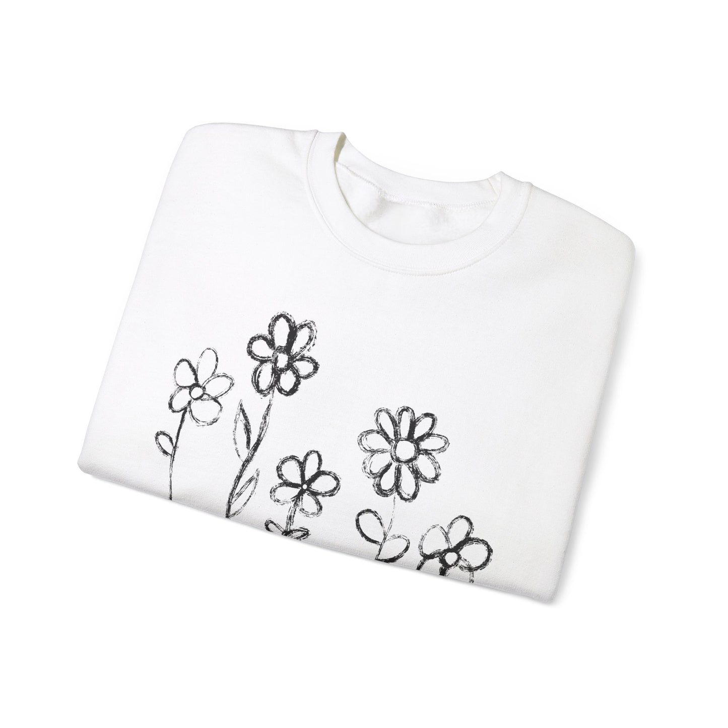 Floral Doodle Unisex Heavy Blend™ Crewneck Sweatshirt