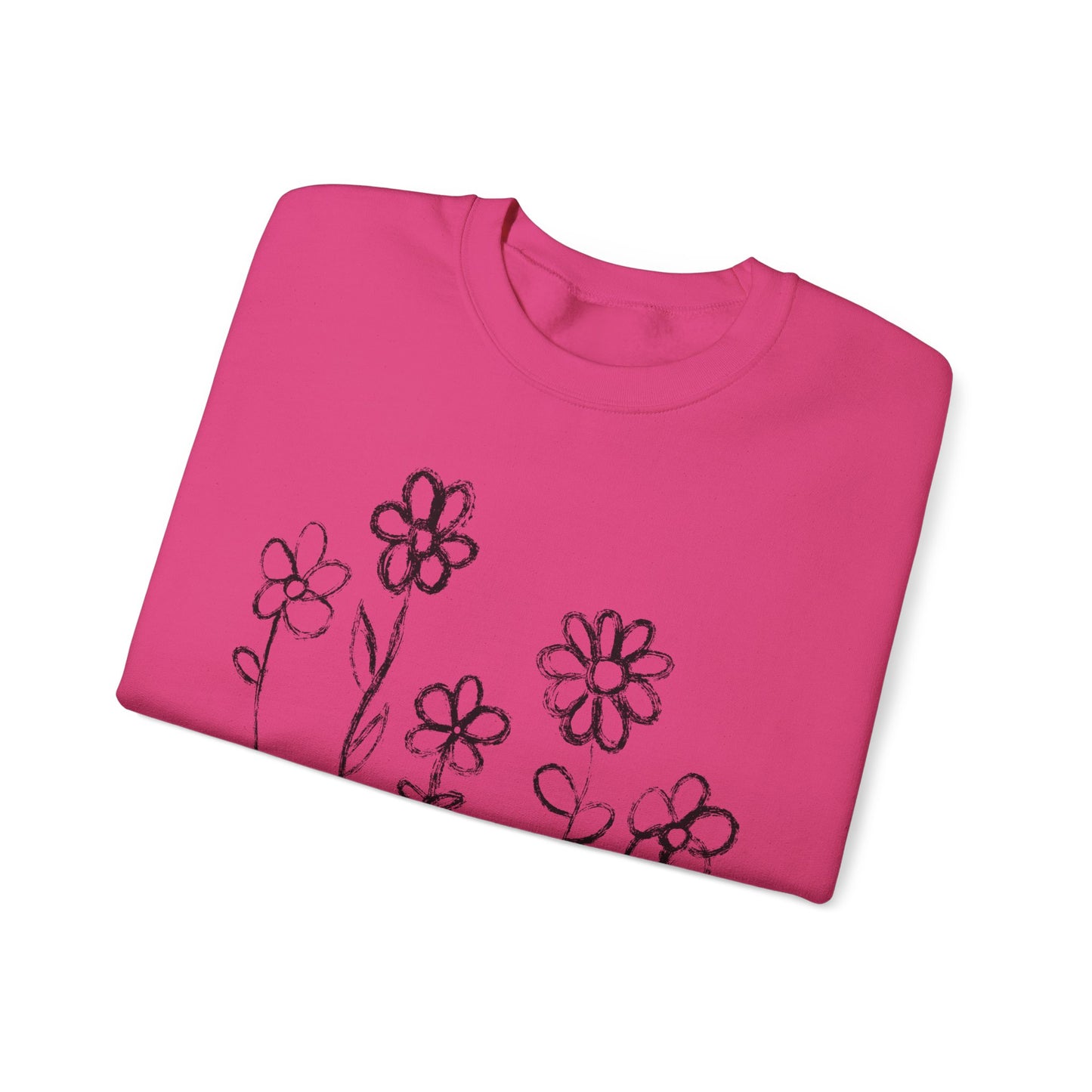 Floral Doodle Unisex Heavy Blend™ Crewneck Sweatshirt