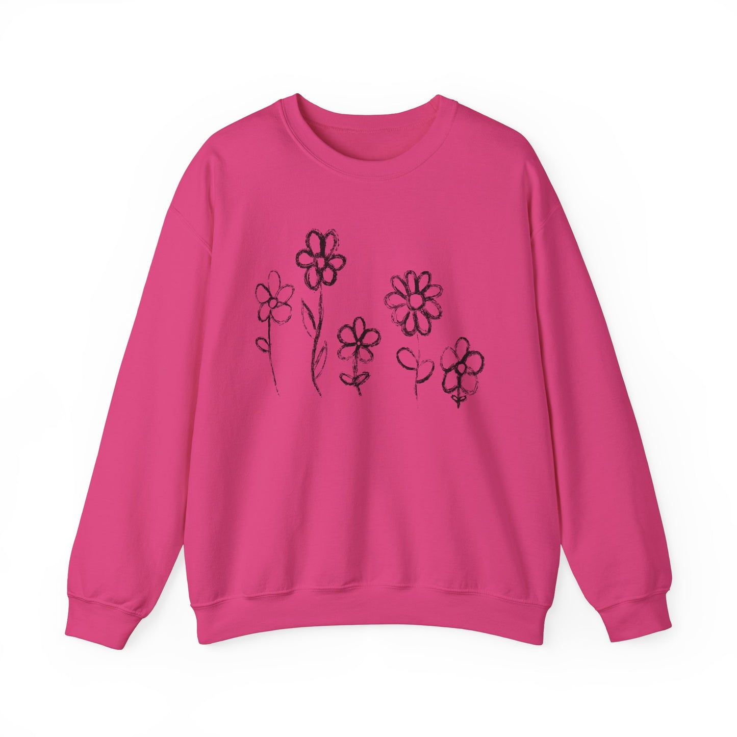 Floral Doodle Unisex Heavy Blend™ Crewneck Sweatshirt