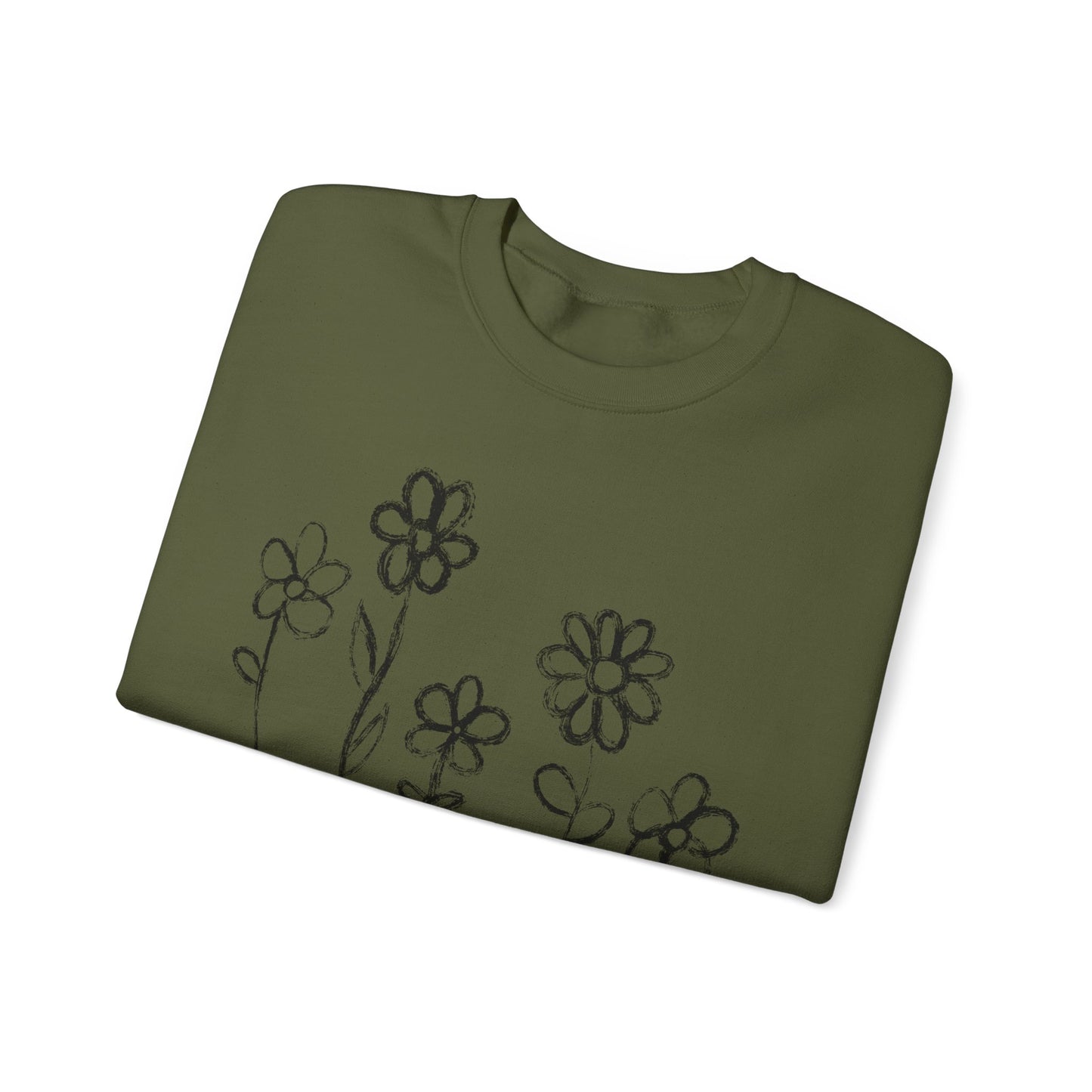 Floral Doodle Unisex Heavy Blend™ Crewneck Sweatshirt