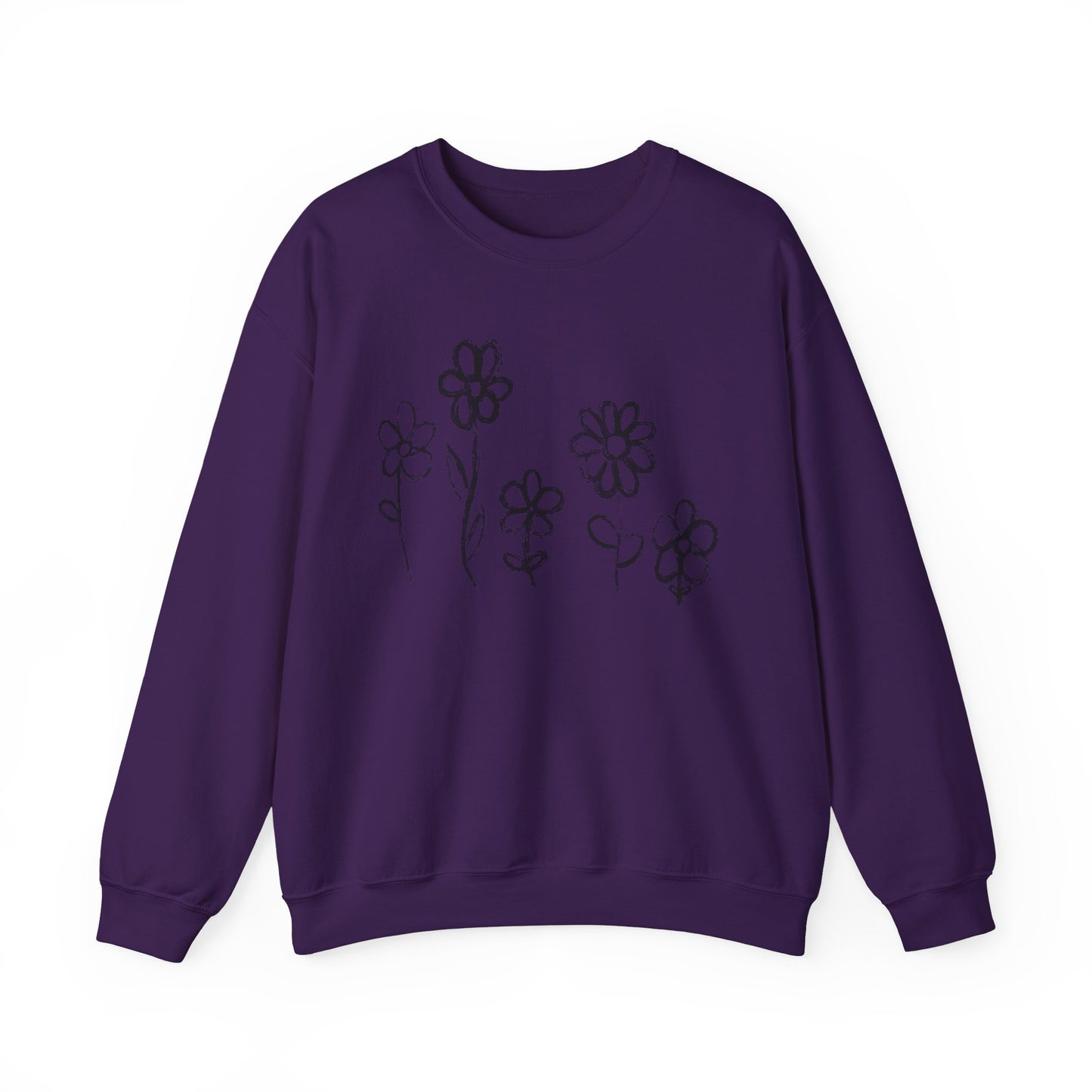 Floral Doodle Unisex Heavy Blend™ Crewneck Sweatshirt