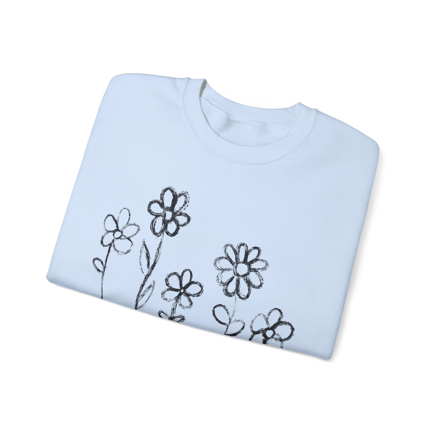 Floral Doodle Unisex Heavy Blend™ Crewneck Sweatshirt