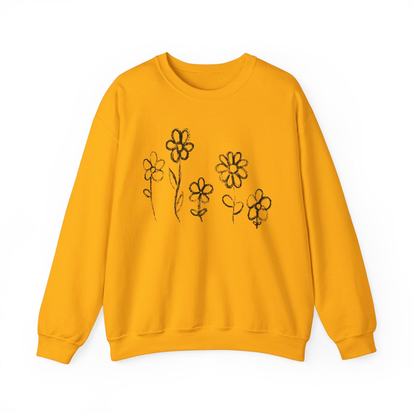 Floral Doodle Unisex Heavy Blend™ Crewneck Sweatshirt