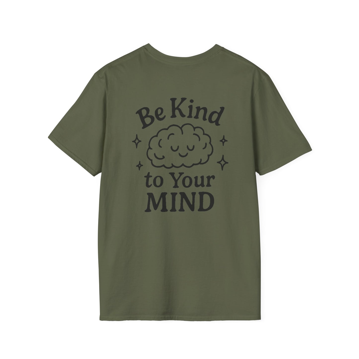 Be Kind to Your Mind Unisex Softstyle T-Shirt - Inspirational Cloud Design