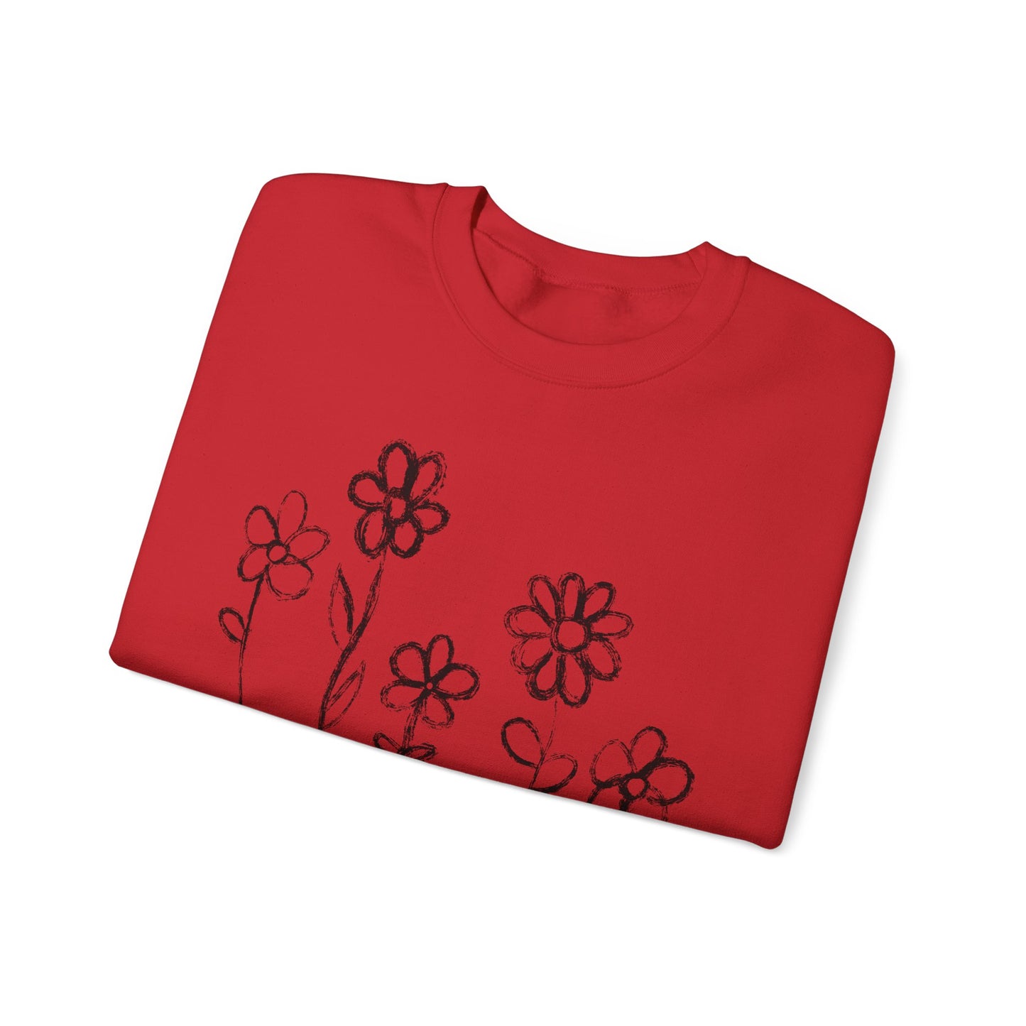 Floral Doodle Unisex Heavy Blend™ Crewneck Sweatshirt
