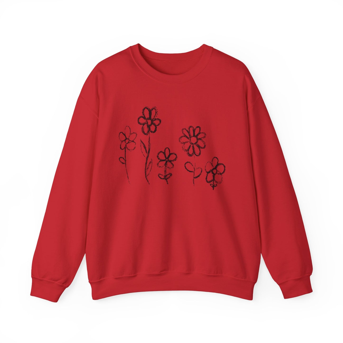 Floral Doodle Unisex Heavy Blend™ Crewneck Sweatshirt