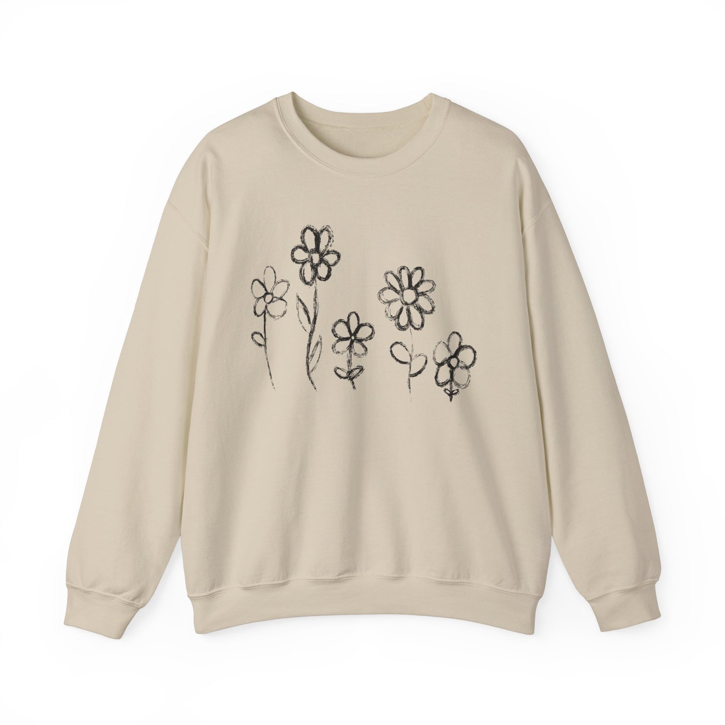 Floral Doodle Unisex Heavy Blend™ Crewneck Sweatshirt
