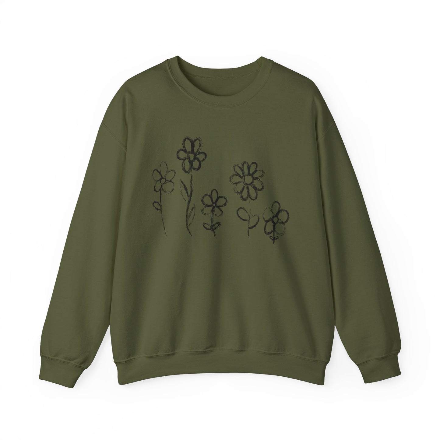 Floral Doodle Unisex Heavy Blend™ Crewneck Sweatshirt
