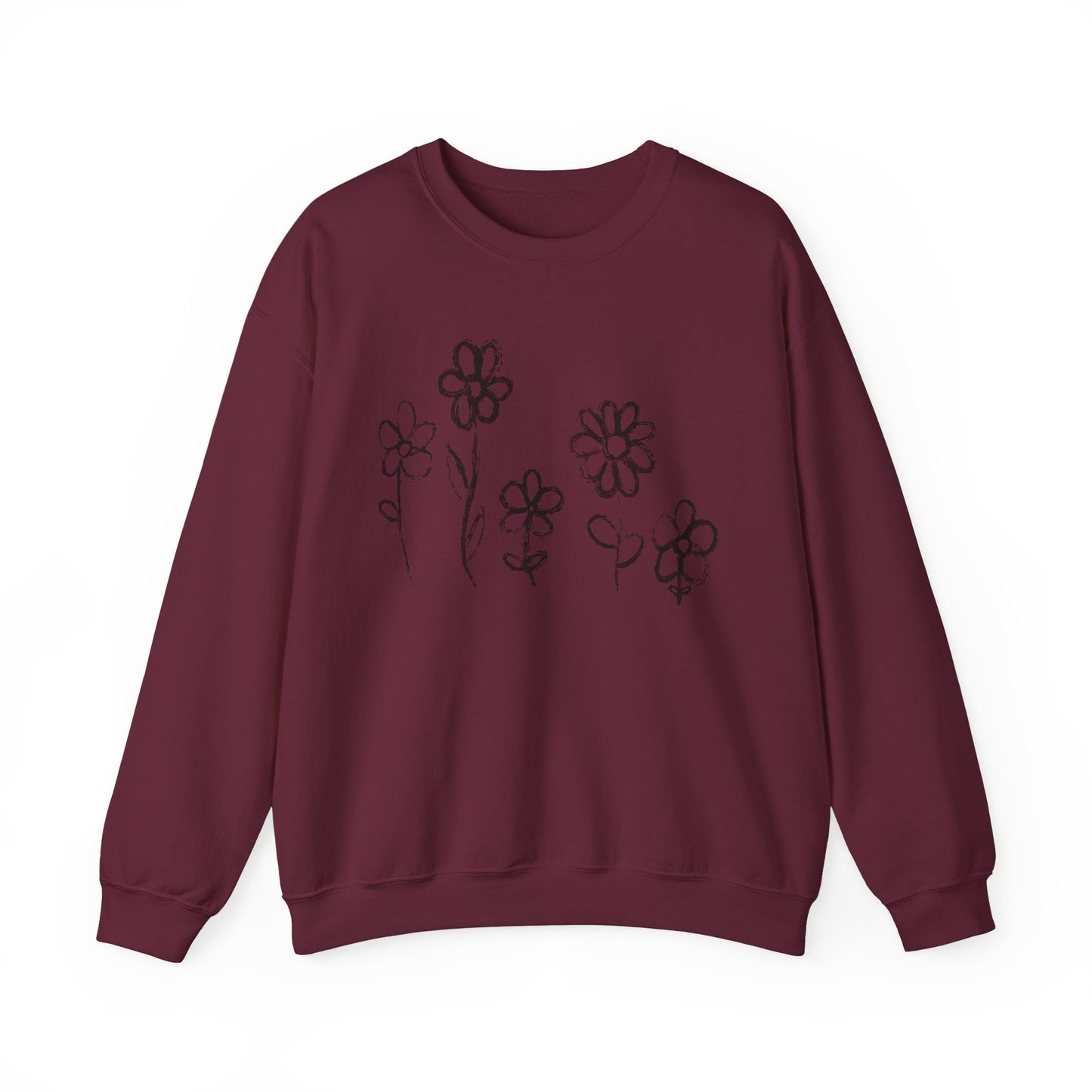 Floral Doodle Unisex Heavy Blend™ Crewneck Sweatshirt