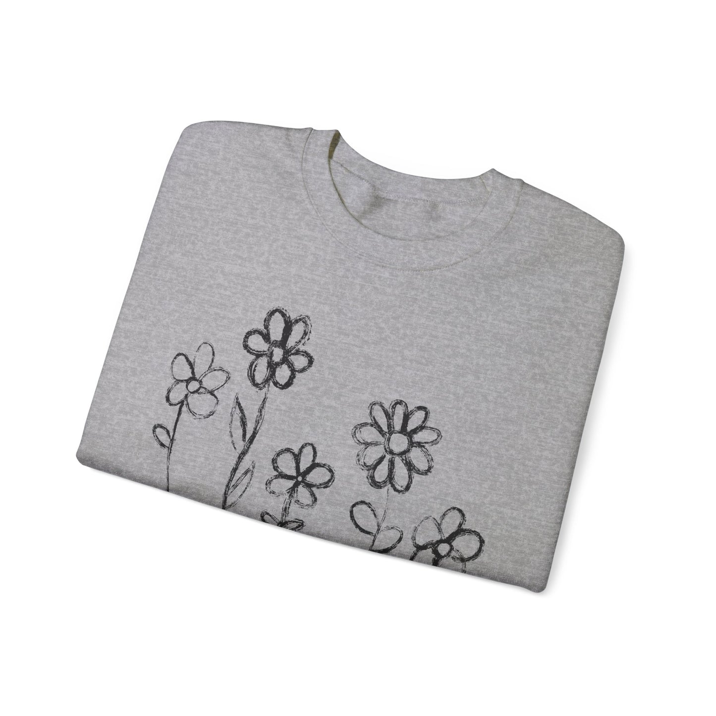 Floral Doodle Unisex Heavy Blend™ Crewneck Sweatshirt