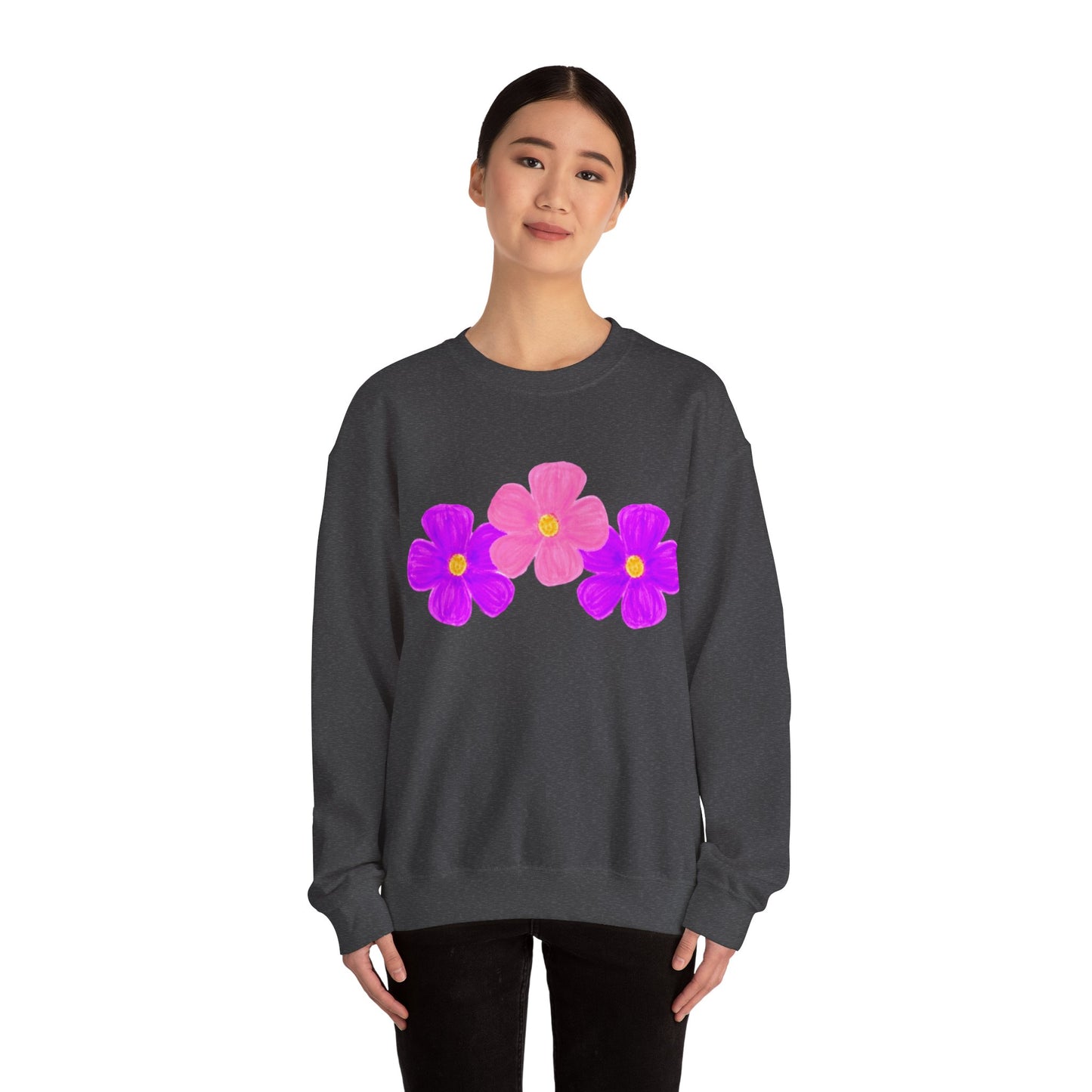 Tri-Flower Unisex Heavy Blend™ Crewneck Sweatshirt