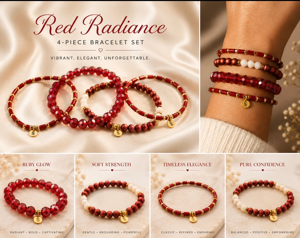 Red Radiance 4-Piece Bracelet Stack