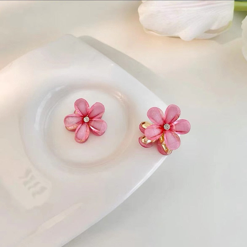 Vintage Double Sided Crystal Flower Hair Clips