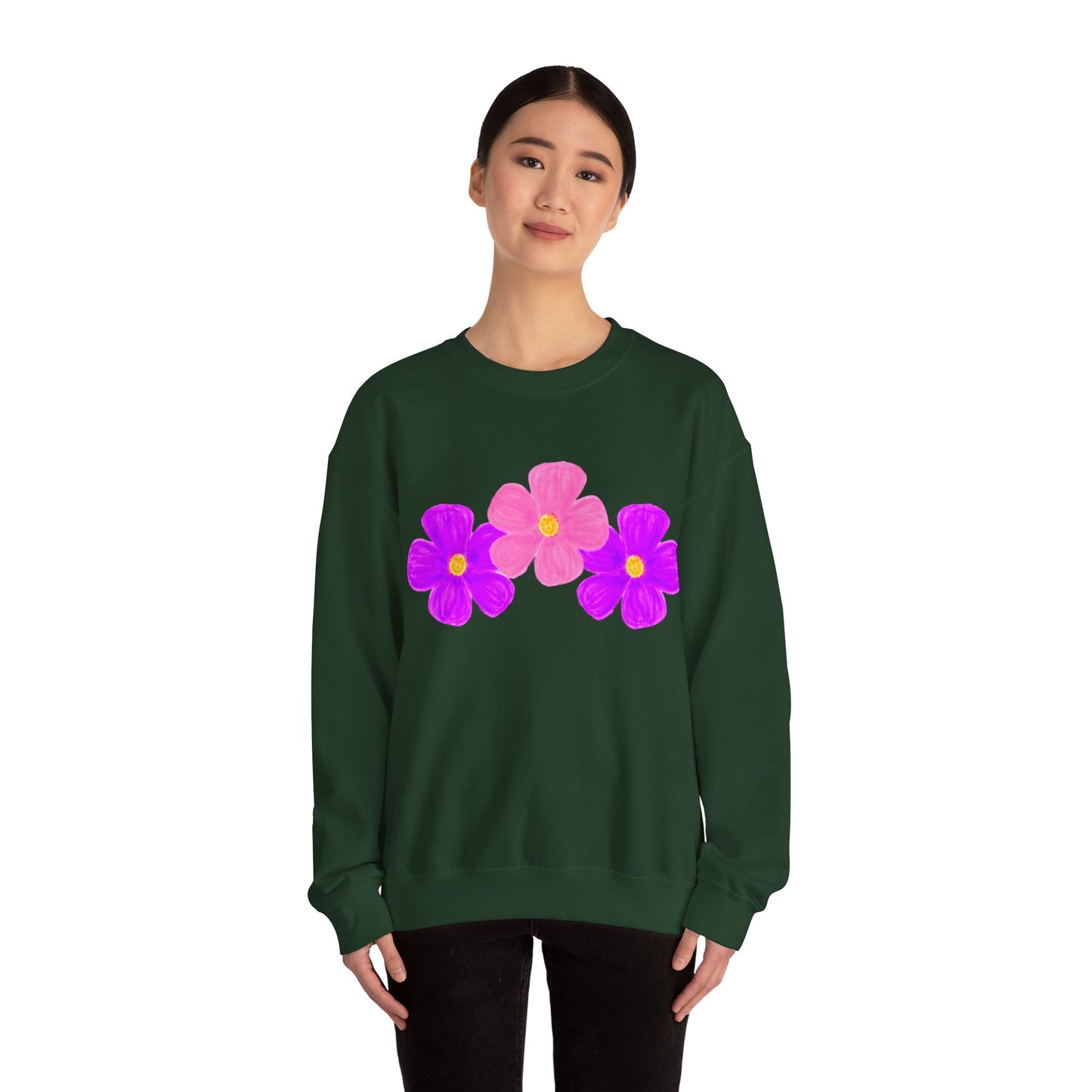 Tri-Flower Unisex Heavy Blend™ Crewneck Sweatshirt