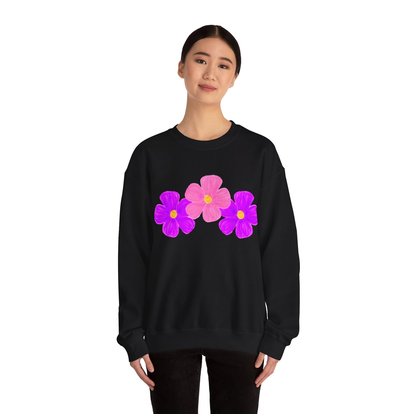 Tri-Flower Unisex Heavy Blend™ Crewneck Sweatshirt