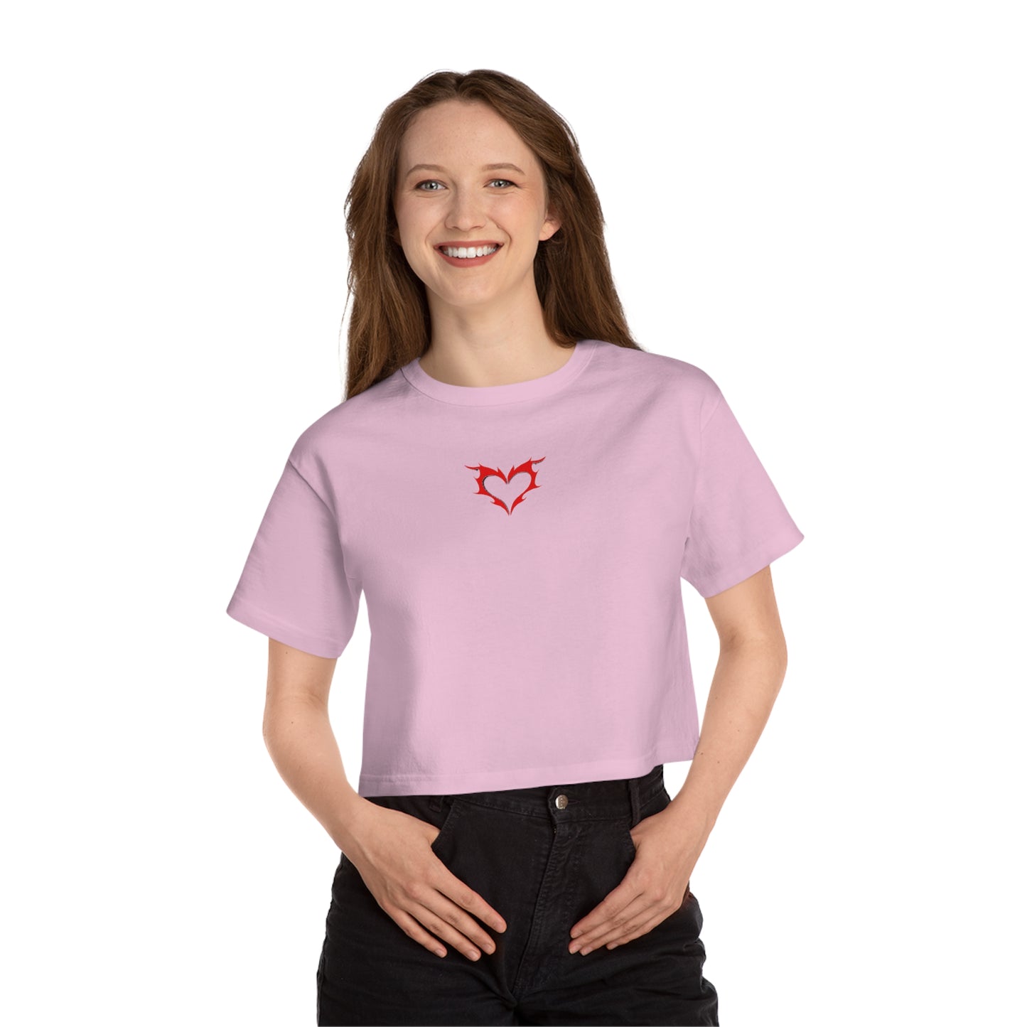 Fire Heart Champion Women's Heritage Cropped T-Shirt