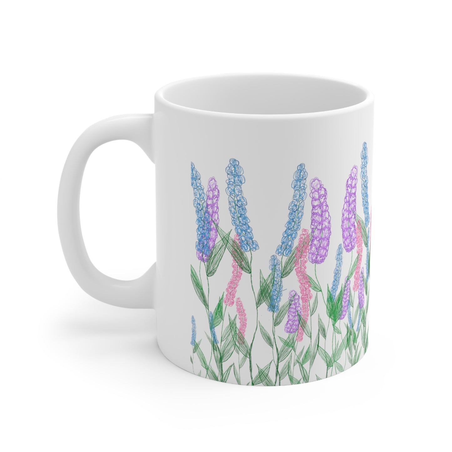 Illustrated Floral Ceramic Mug 11oz