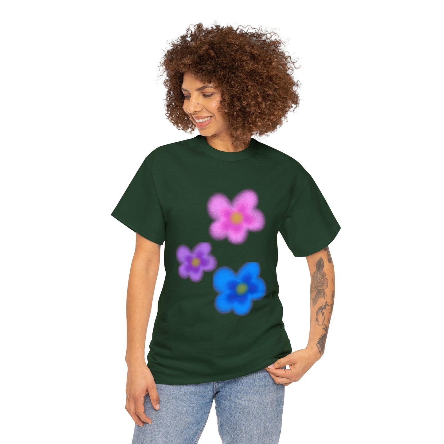 Vivid Flower Unisex Heavy Cotton Tee