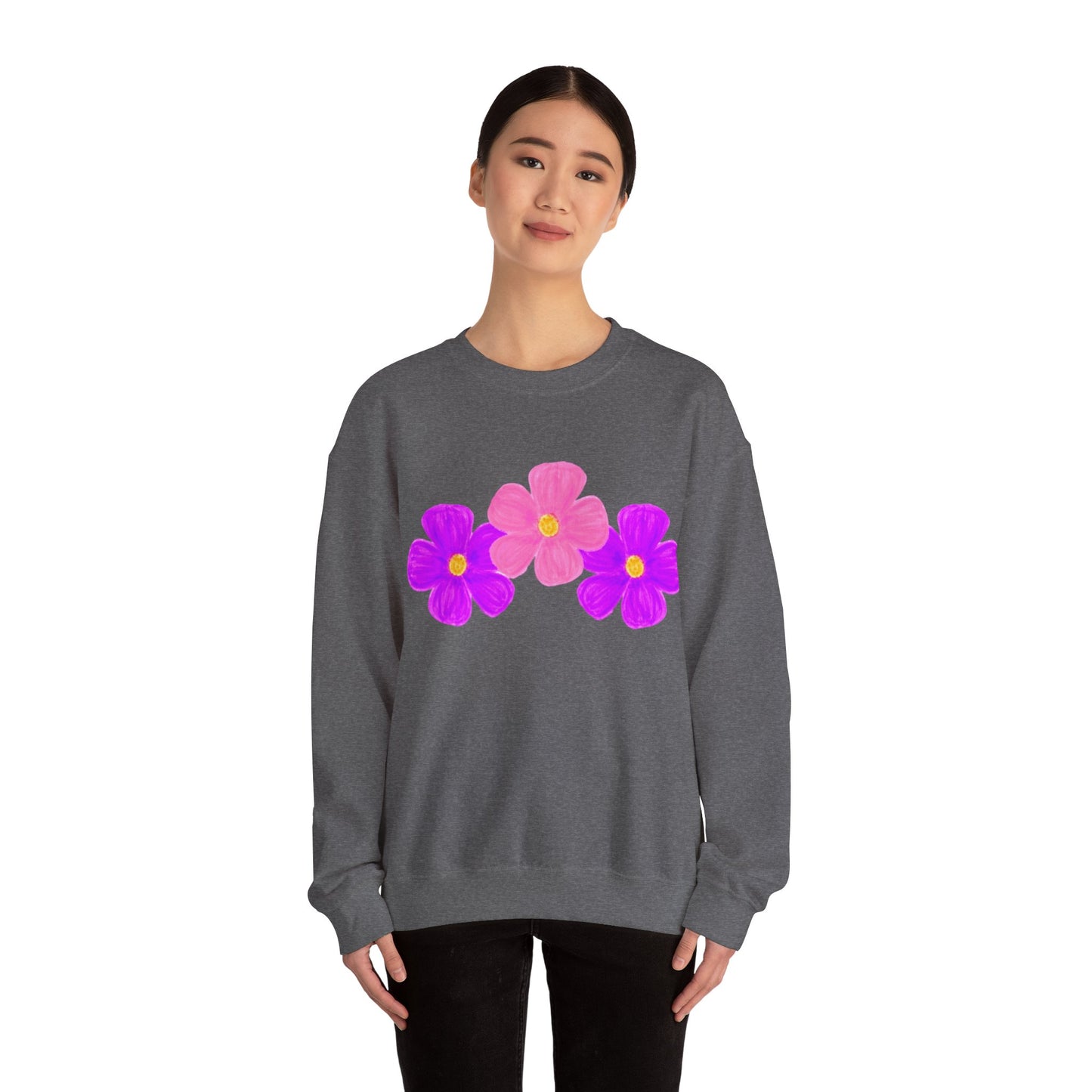 Tri-Flower Unisex Heavy Blend™ Crewneck Sweatshirt