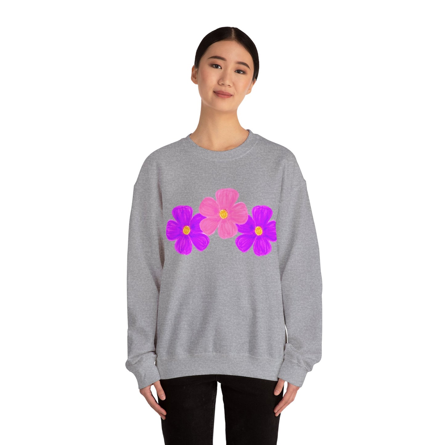 Tri-Flower Unisex Heavy Blend™ Crewneck Sweatshirt