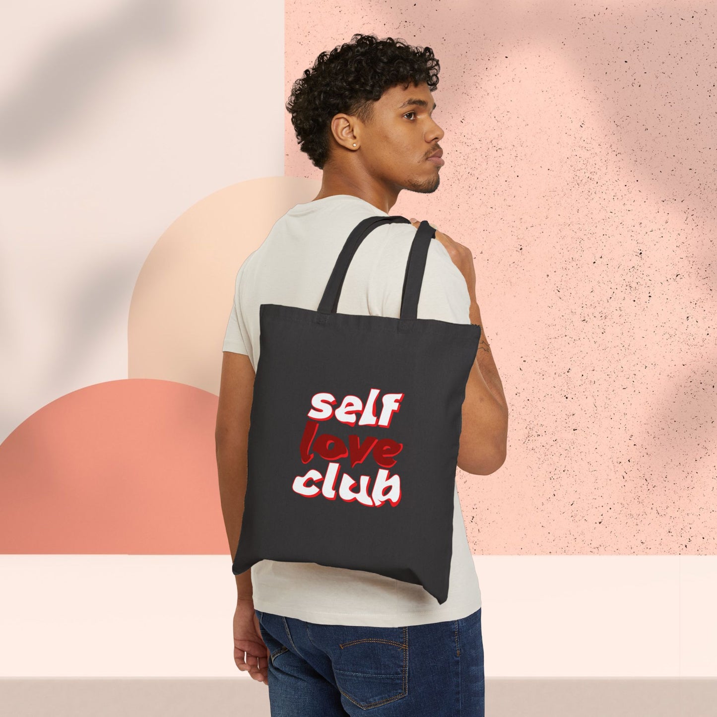 Self Love Club Canvas Tote — 'self love club' Retro Feminine Tote Bag