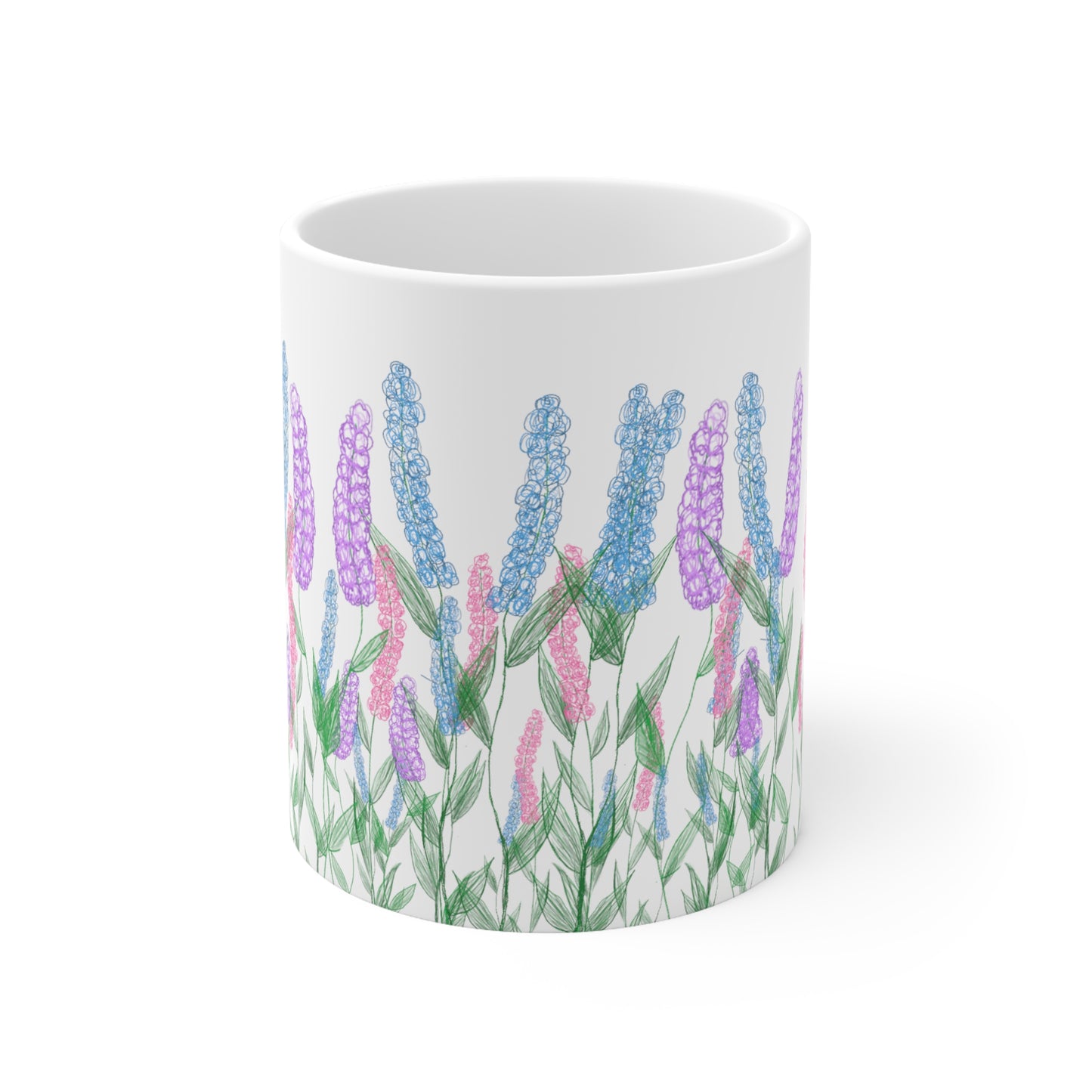 Illustrated Floral Ceramic Mug 11oz