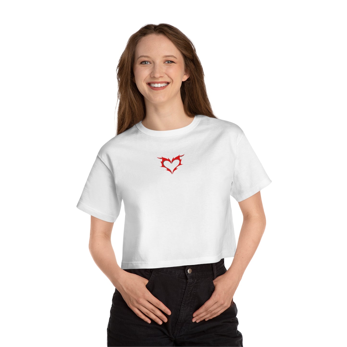 Fire Heart Champion Women's Heritage Cropped T-Shirt