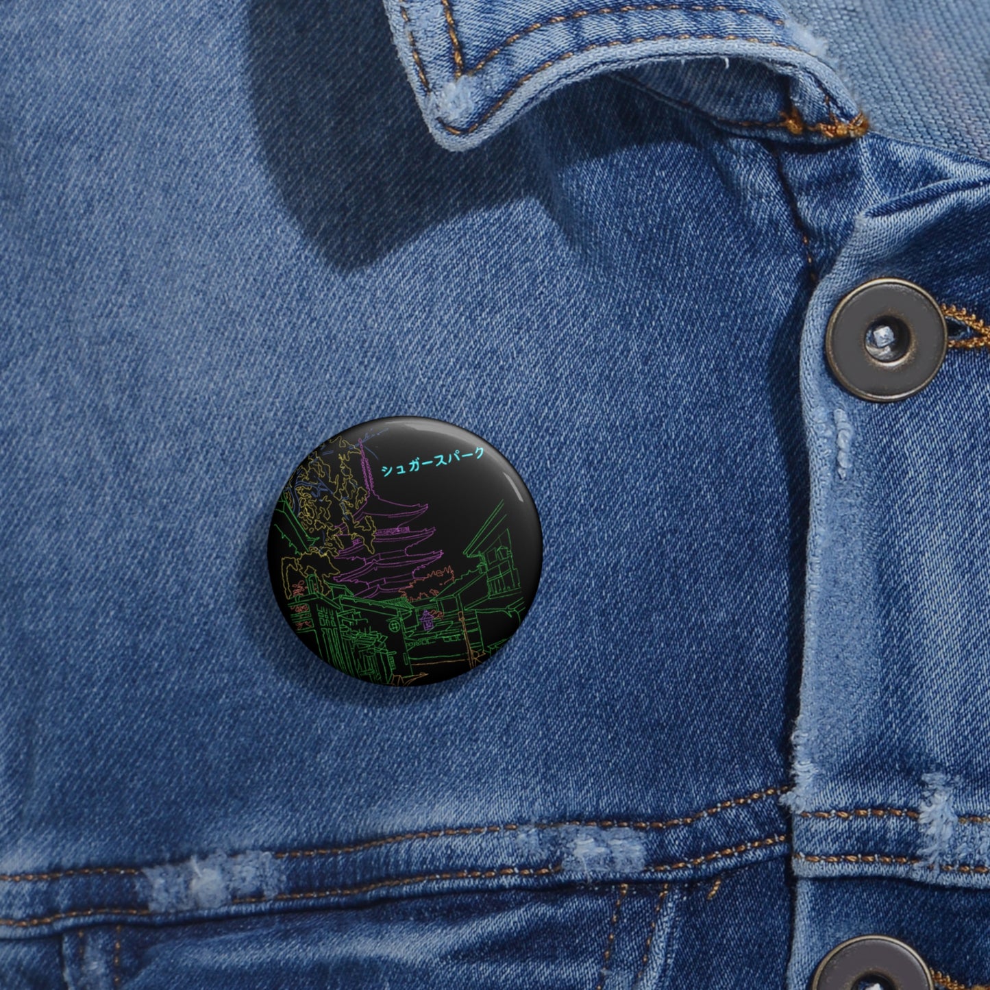 Neon City Pin Button