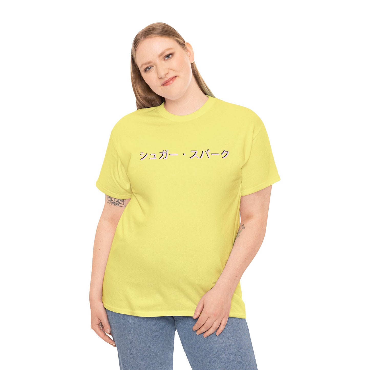 Sugar Spark Unisex Heavy Cotton Tee (Pink Lettering)