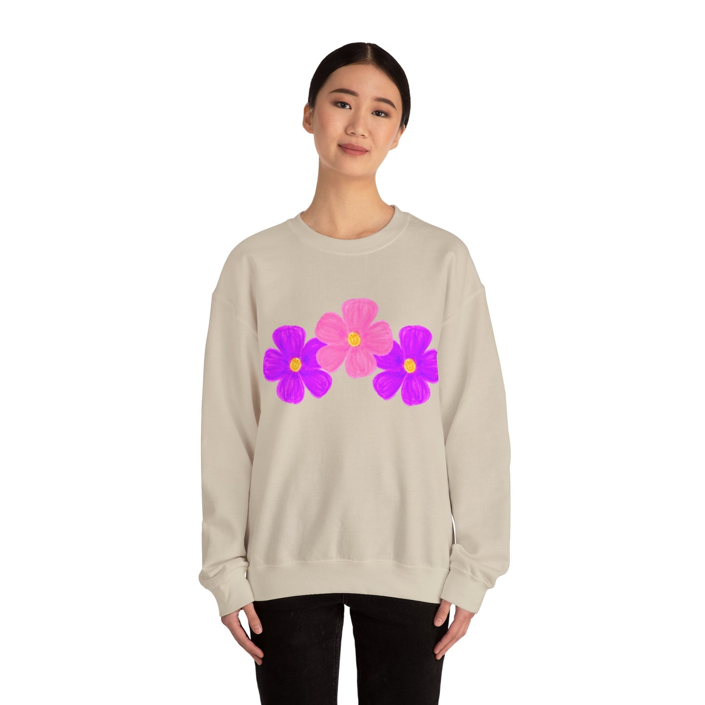 Tri-Flower Unisex Heavy Blend™ Crewneck Sweatshirt