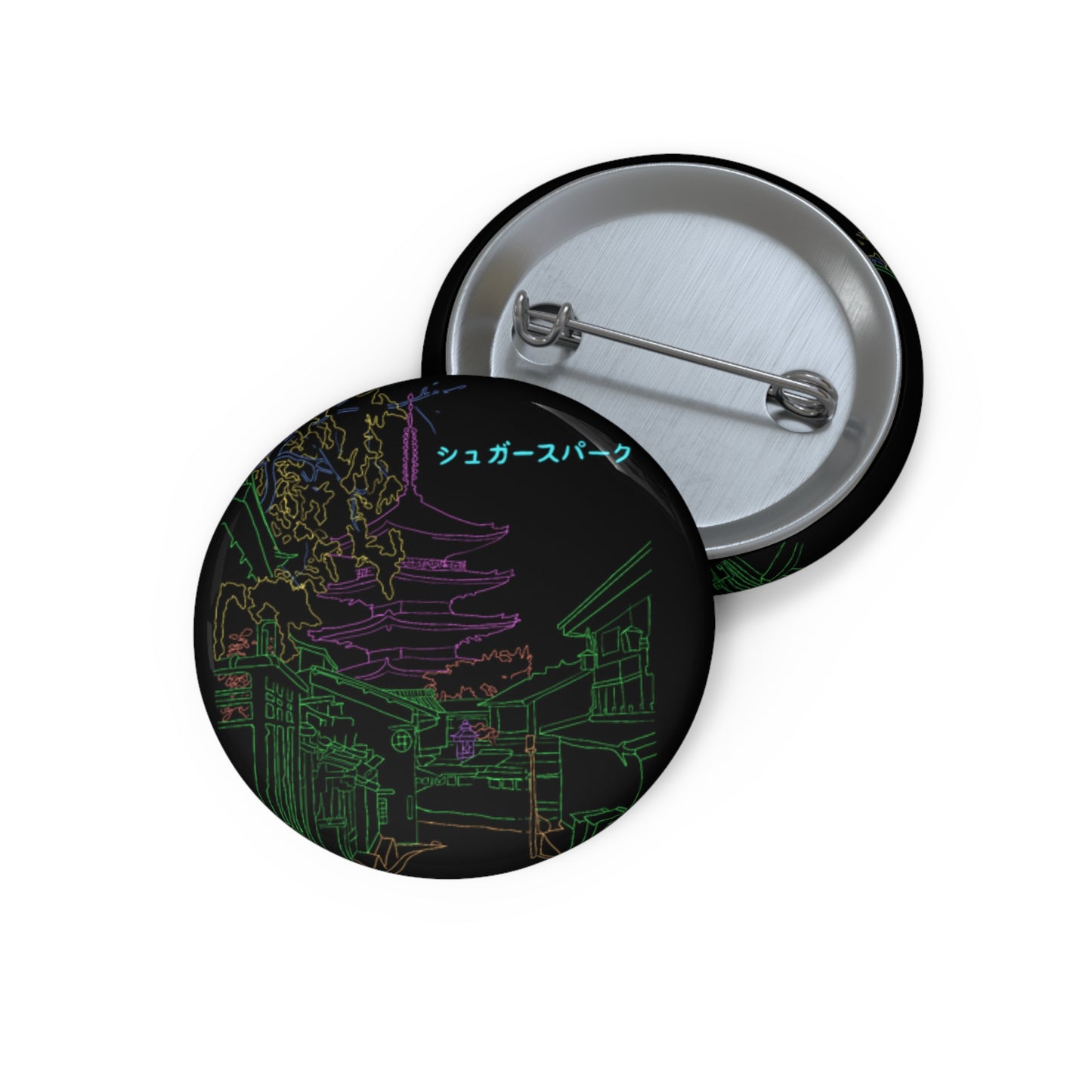 Neon City Pin Button