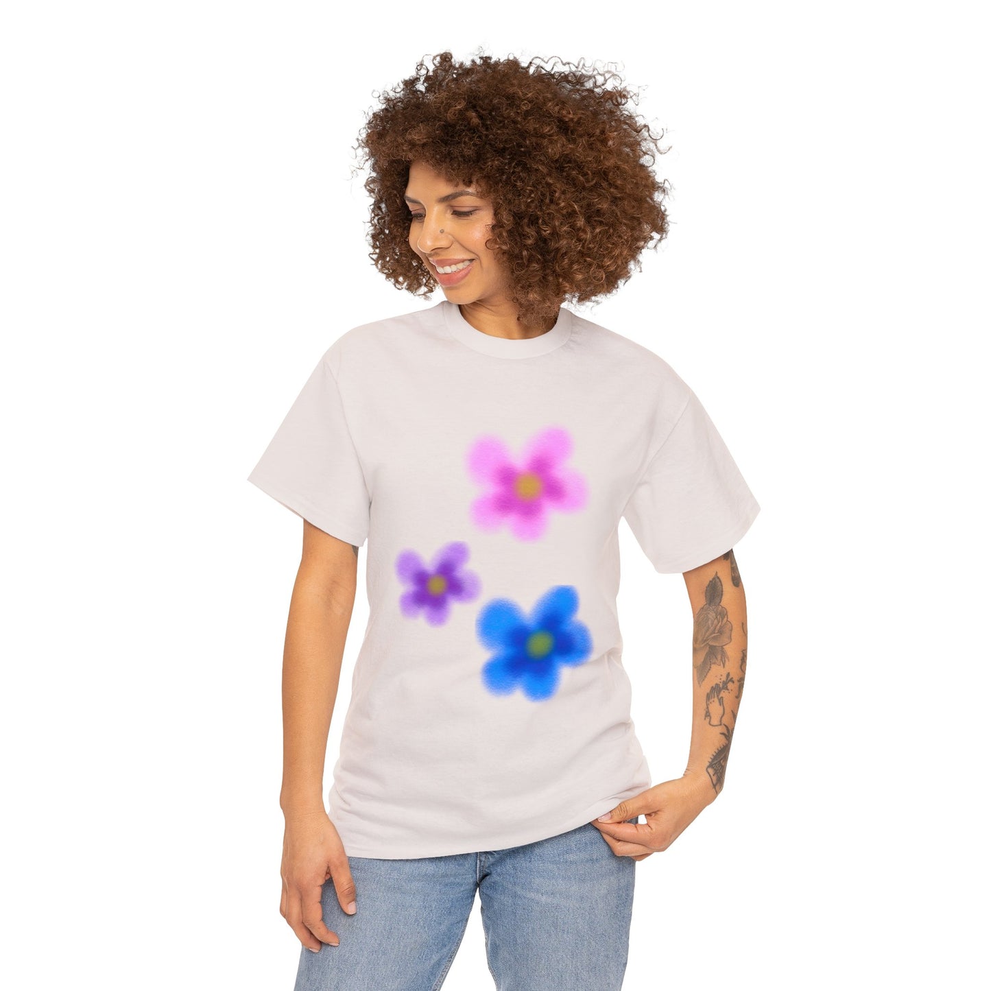 Vivid Flower Unisex Heavy Cotton Tee