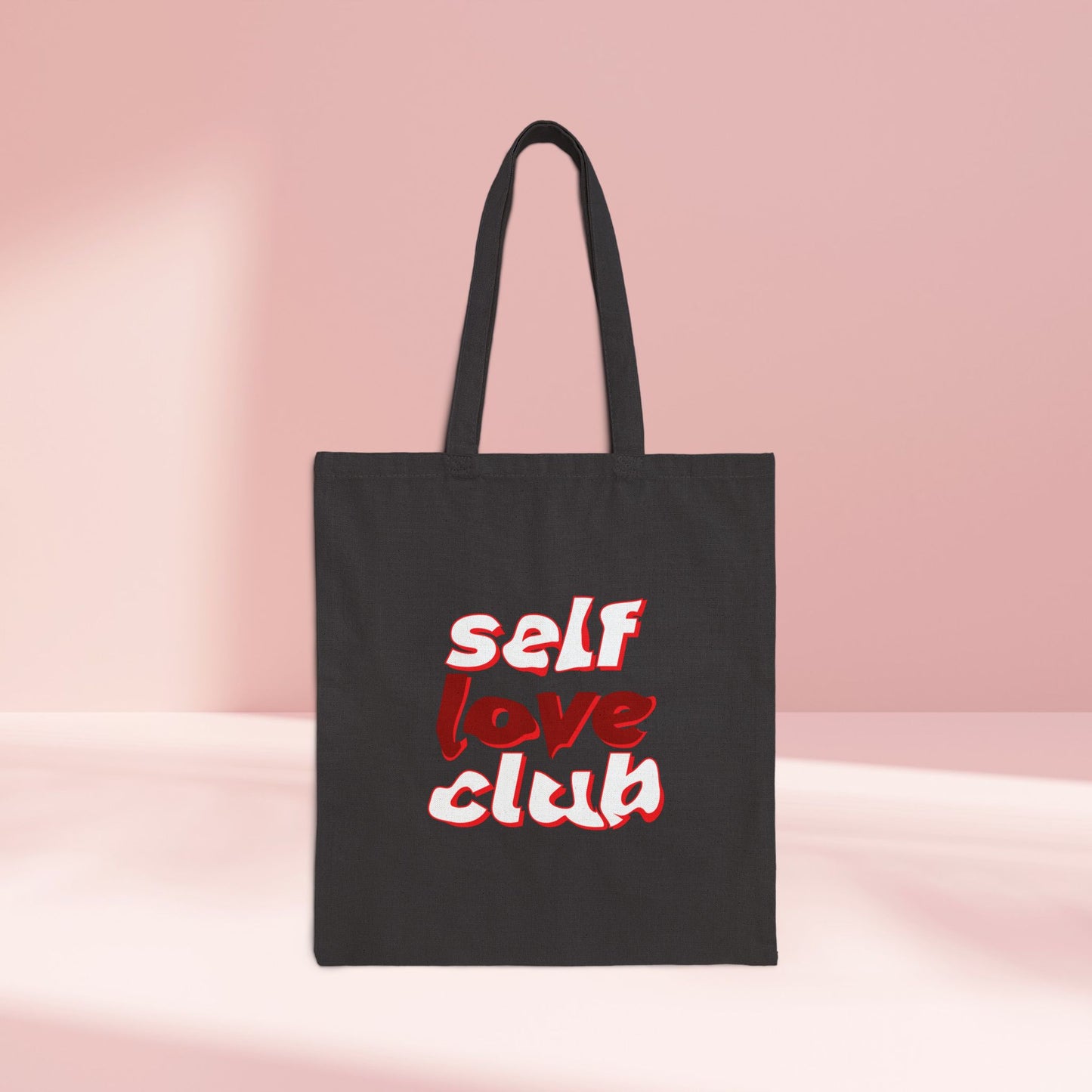 Self Love Club Canvas Tote — 'self love club' Retro Feminine Tote Bag