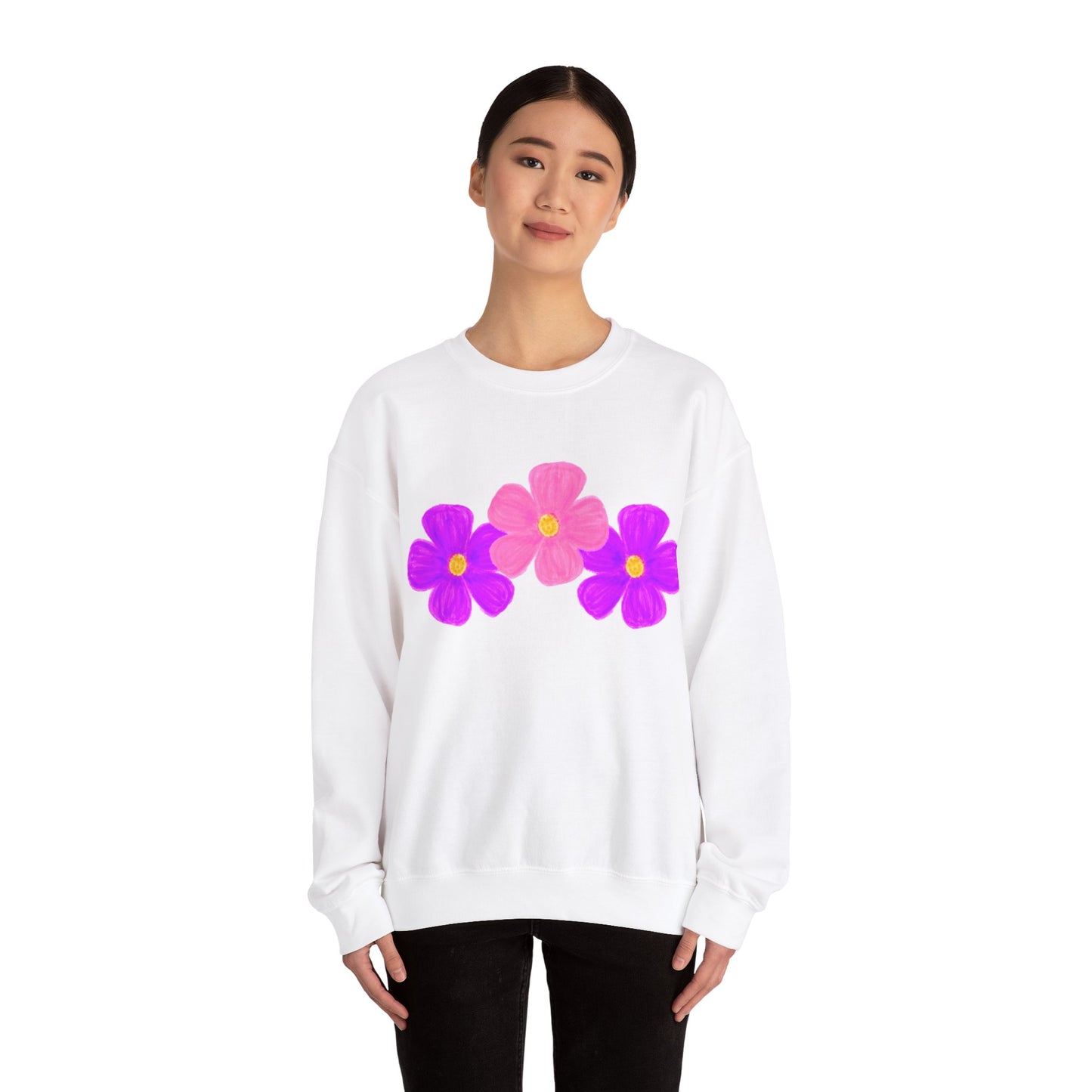 Tri-Flower Unisex Heavy Blend™ Crewneck Sweatshirt