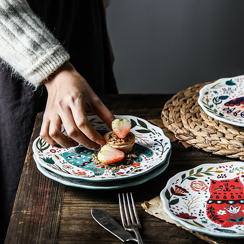 Cat Painting Ceramic Plate