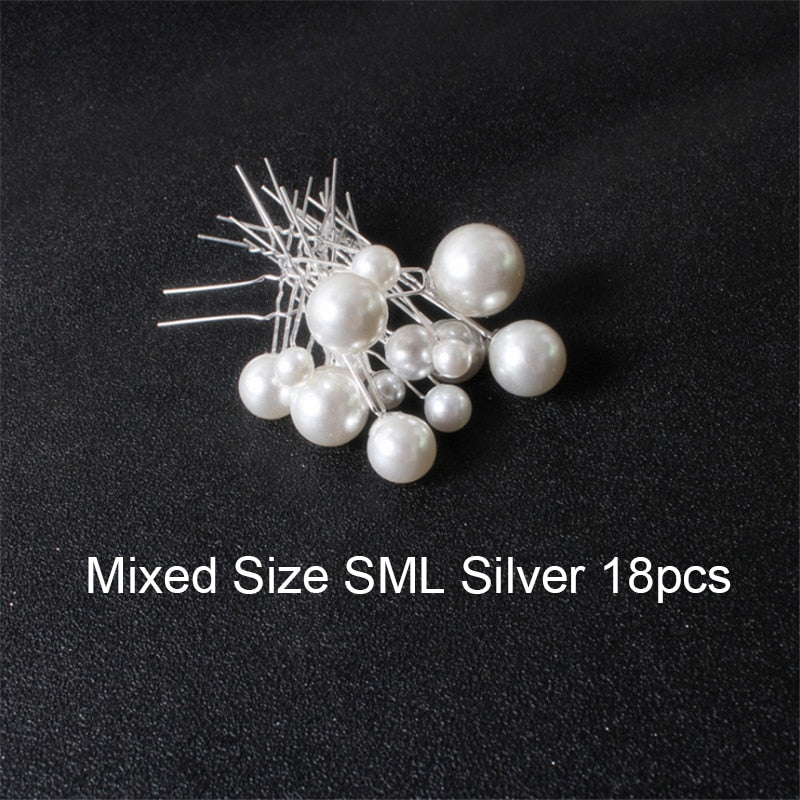 Modern Vintage Pearl/Crystal Metal Pin Hair Clip