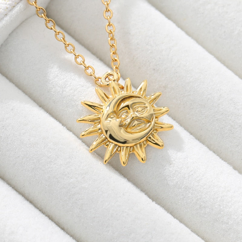 Vintage Sun and Moon Necklace