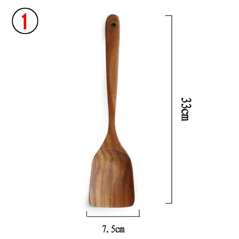 Modern Teak Natural Wood Tableware set 7 pcs