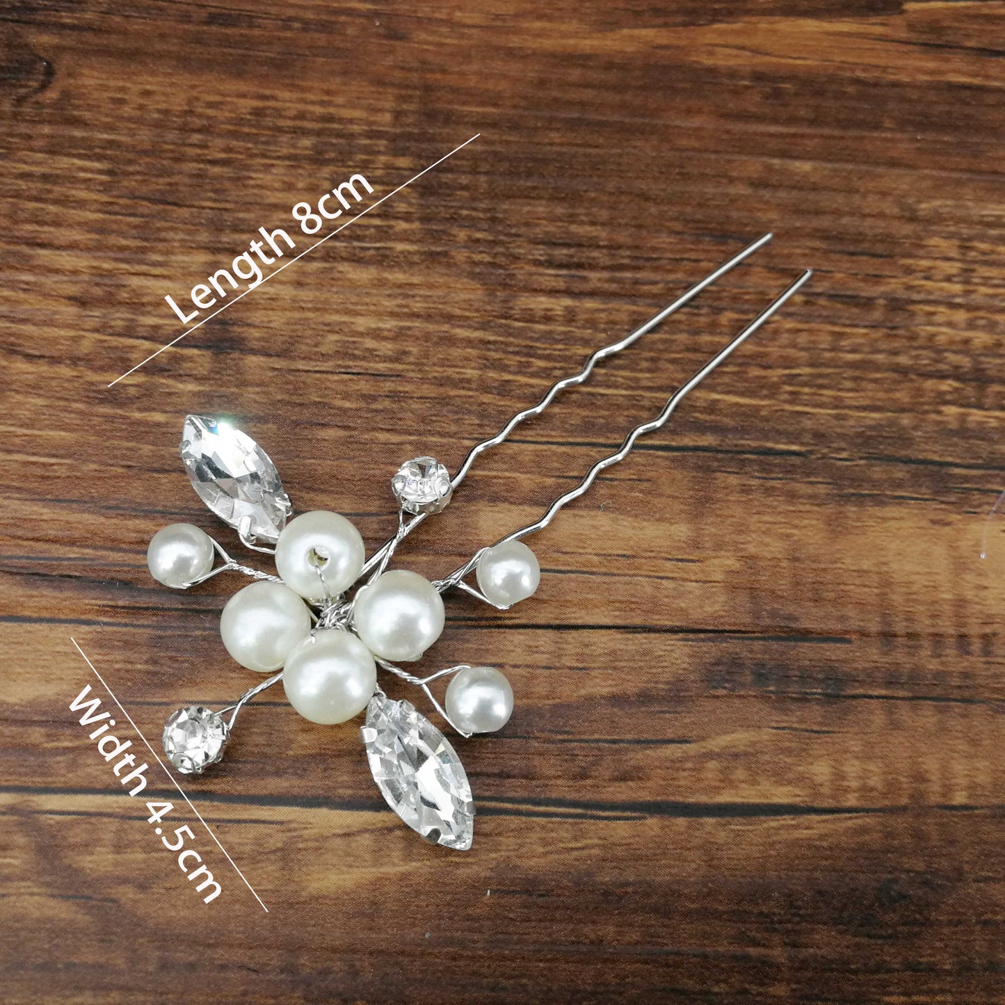 Modern Vintage Pearl/Crystal Metal Pin Hair Clip