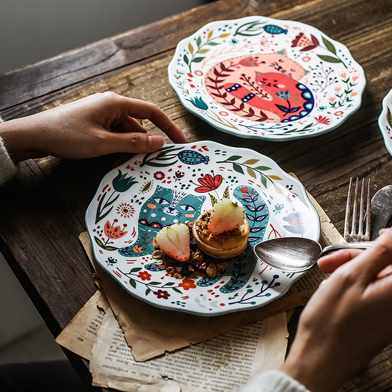 Cat Painting Ceramic Plate