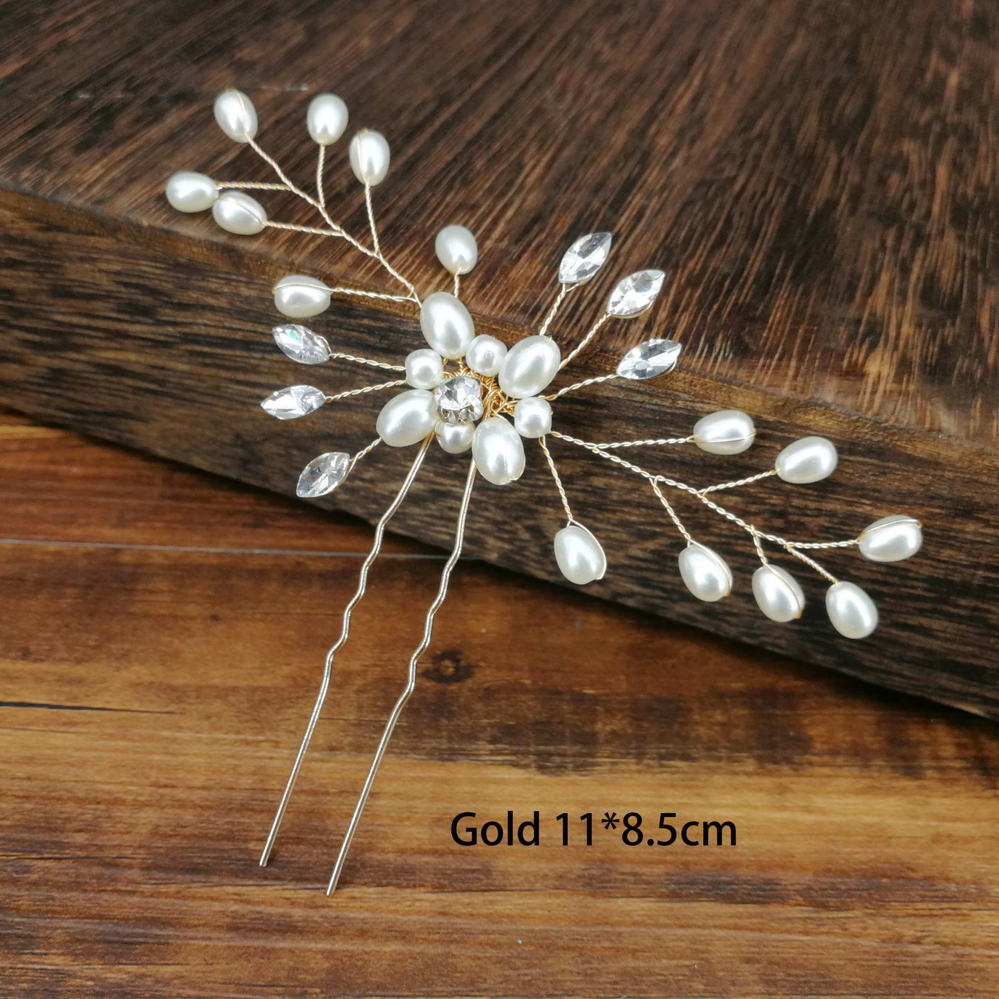 Modern Vintage Pearl/Crystal Metal Pin Hair Clip