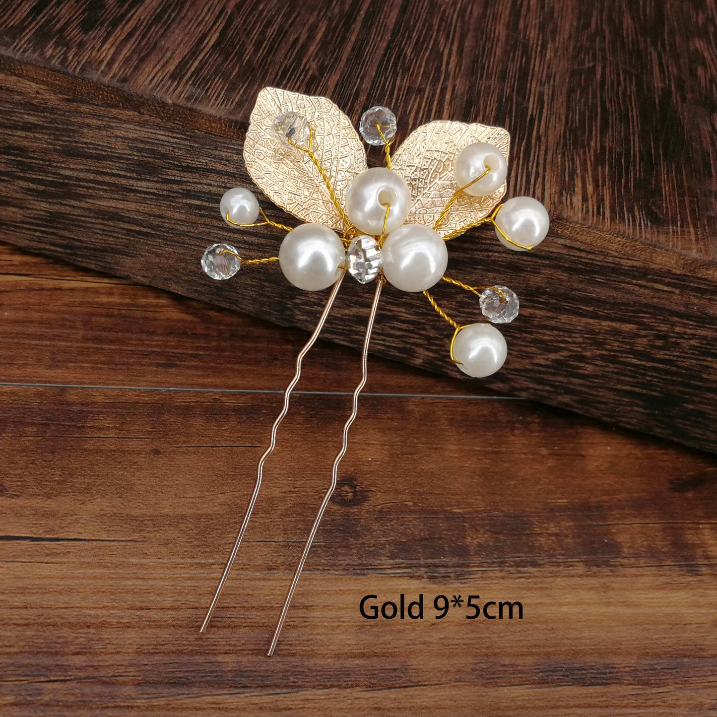 Modern Vintage Pearl/Crystal Metal Pin Hair Clip