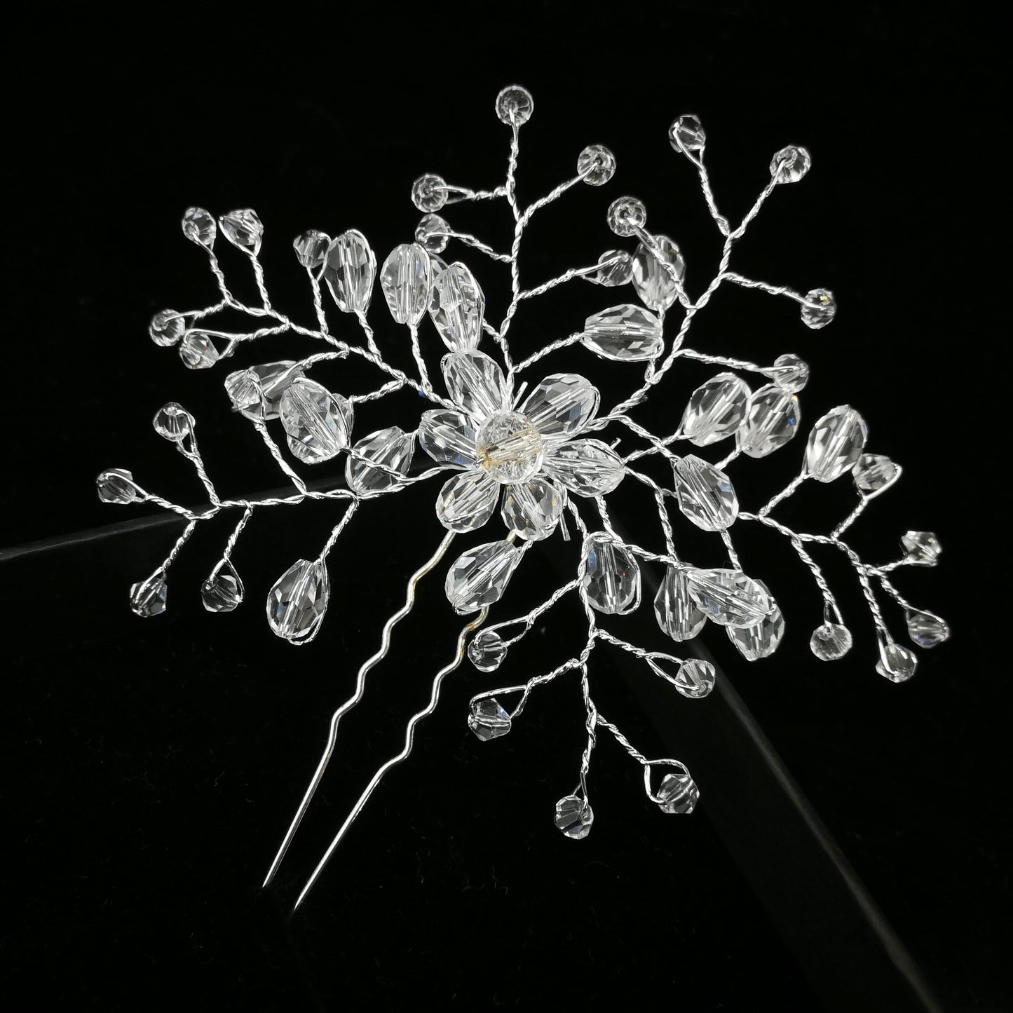 Modern Vintage Pearl/Crystal Metal Pin Hair Clip