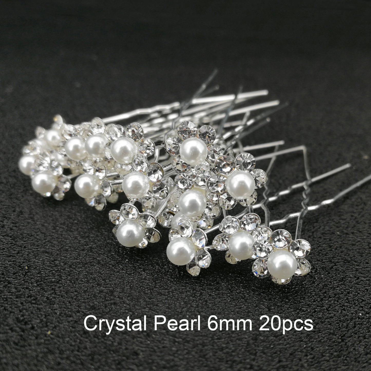 Modern Vintage Pearl/Crystal Metal Pin Hair Clip