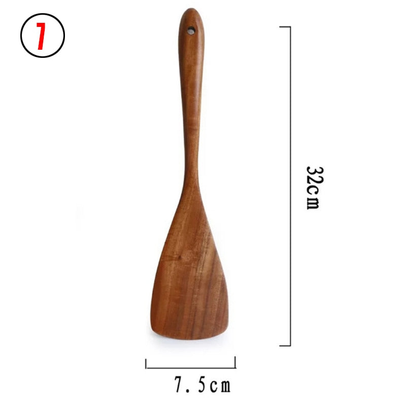 Modern Teak Natural Wood Tableware set 7 pcs