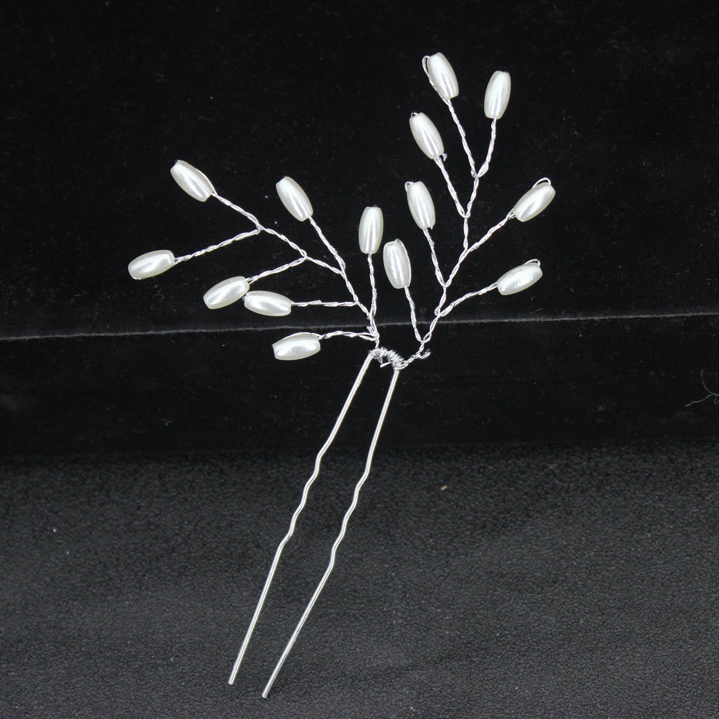 Modern Vintage Pearl/Crystal Metal Pin Hair Clip