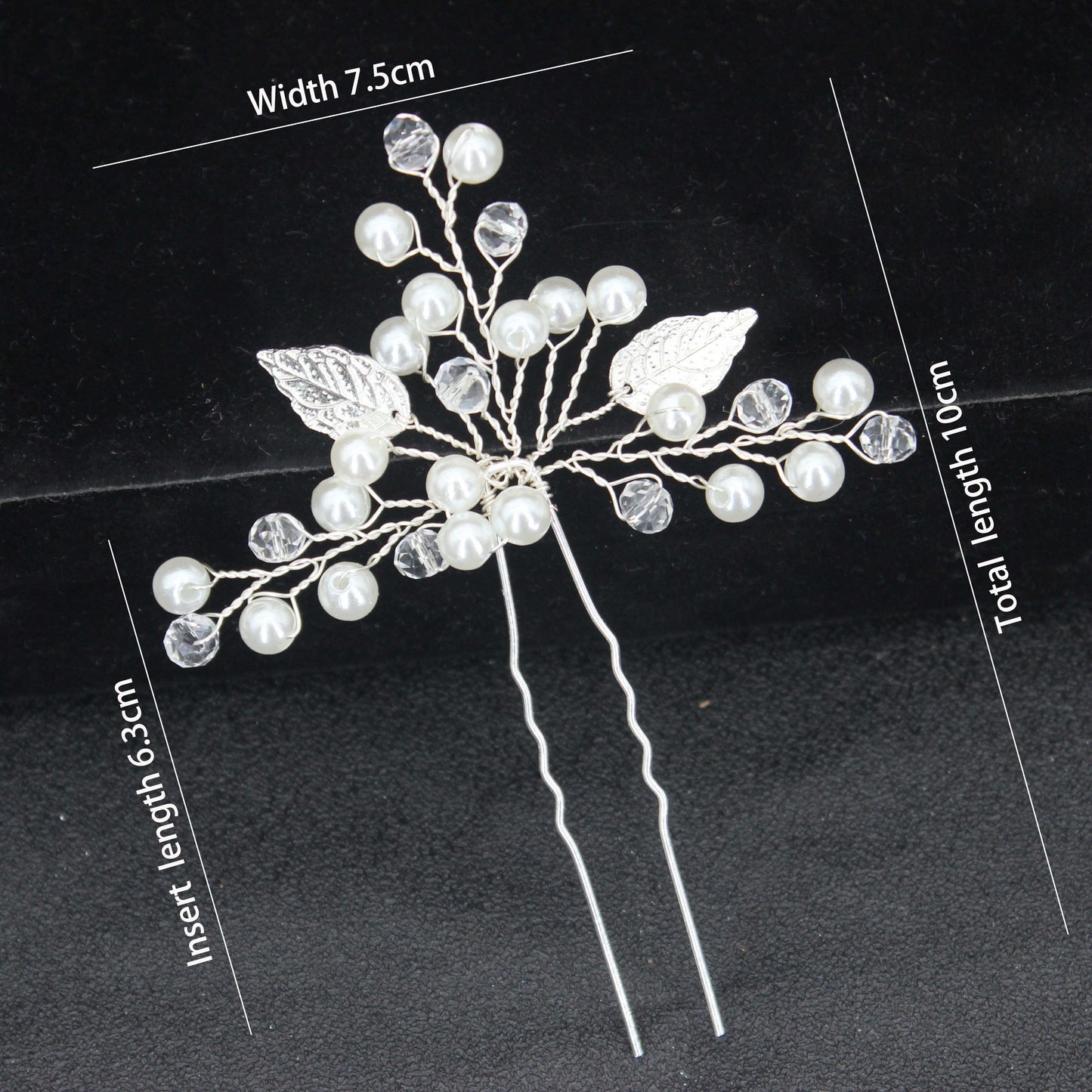 Modern Vintage Pearl/Crystal Metal Pin Hair Clip