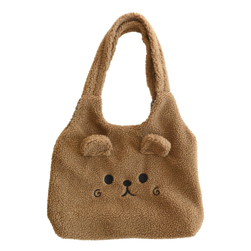 Soft Plush Animal Tote Bag