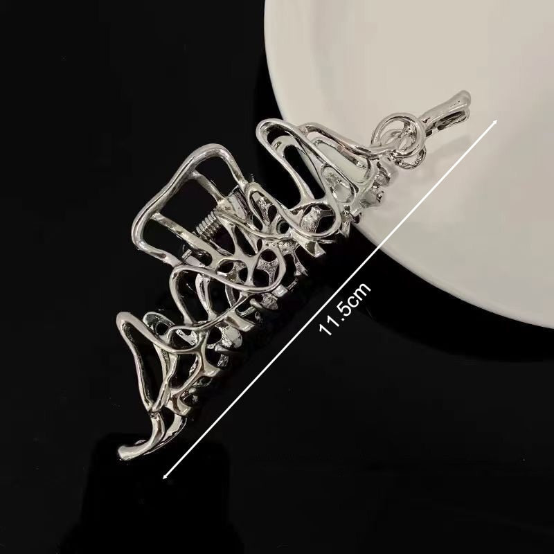 Large Modern Metal Art Hair Claw Clip